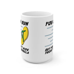 Funny Coffee Mugs for Women, Chancla You Can Run But You Can't Hide, Mexican Christmas Gifts, Cute Mug with Sayings, Chicana, Latina