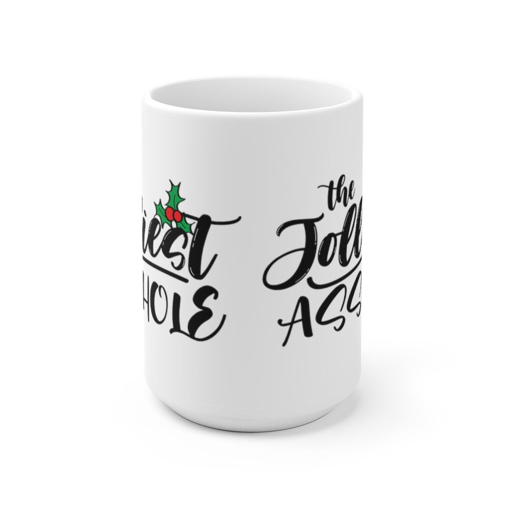 Jolliest asshole Christmas mug, Rae Dunn holiday mug, Home alone winter mug, Rae Dunn Christmas gift, Christmas funny stocking stuff