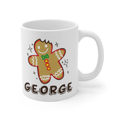 Personalized Christmas mug, Secret santa gift, Gingerbread, Hot Chocolate Mugs, Gifts for kids, Gift for co-workers, Funny Coffee Mug