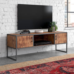 TV Stand for TVs up to 70" Open Compartment Provides A Place for a Cable Box Or Media Player Two Doors that Open To Storage