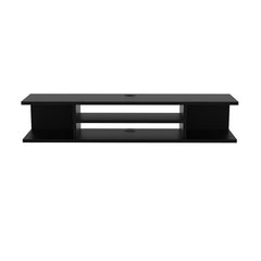 Black Floating TV Stand for TVs up to 70" Four Open Shelves Providing Storage Space for your Books, Electronic Devices and Media Equipment