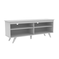 White Four open Compartments Act As Stages For DVD Players, Video Games  and More, While Cable Management Cutouts
