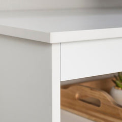 White Four open Compartments Act As Stages For DVD Players, Video Games  and More, While Cable Management Cutouts