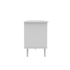 White Four open Compartments Act As Stages For DVD Players, Video Games  and More, While Cable Management Cutouts