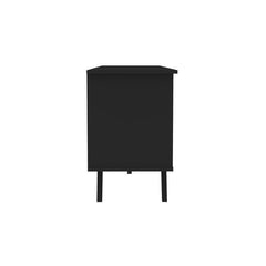 Black TV Stand for TVs up to 65" Four Open Compartments Act As Stages for DVD Players, Video Games, and More While Cable Management