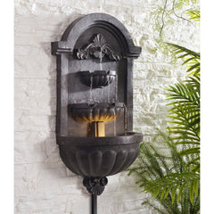 Margate 35-inch Plum Bronze 3-tier Floral Outdoor Wall Fountain Add the Peaceful Sound of Flowing Water to Your Patio or Garden Space