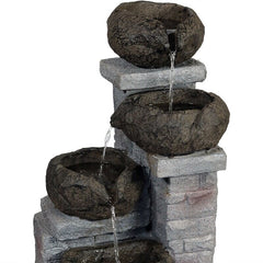 Vega Polystone Solar Fountain with Light Make a Large Statement with Little Effort by Adding This Naturally Carved Water Fountain