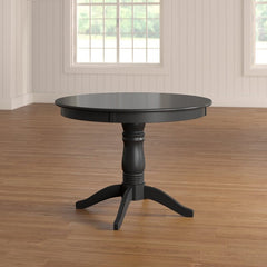Black Gillan 42'' Rubberwood Solid Wood Pedestal Dining Table Some of our best Memories are Created at our Dining Tables