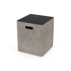 Aido Outdoor Modern Tank Holder Side Table - 16.00" W x 16.00" L x 20.00" H Provide your Backyard Space with a Convenient Side Table