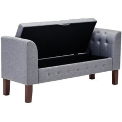 Solid Wood Flip Top Storage Bench The bench Have Beautiful Appearance with Button Tufts Design, can store a lot of Things.