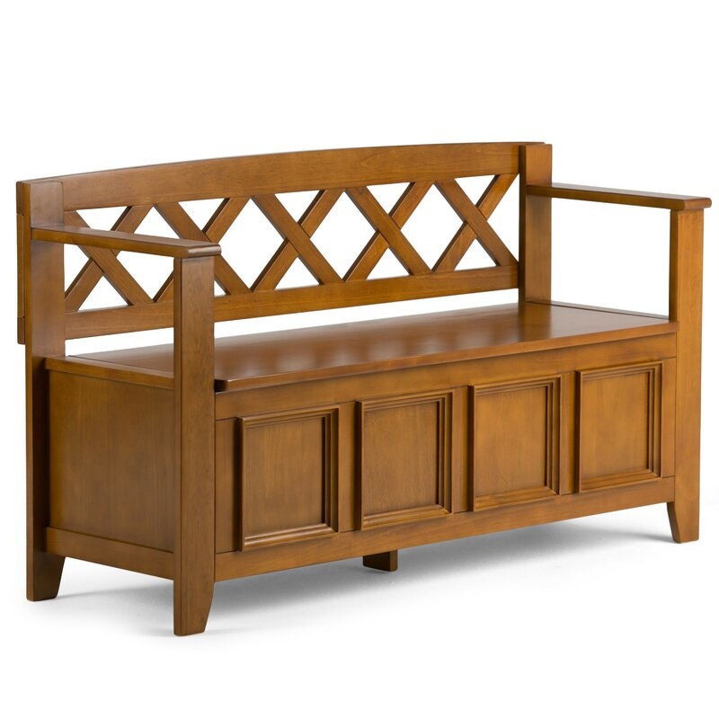 Light Avalon Brown Mccoppin Flip top Storage Bench The Storage Bench, Made From Solid wood, Allows your Inner Designer to Shine