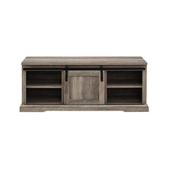 Gray Wash Chatham Square Shoe Storage Bench, Adjustable Center support foot Get in The Groove With this Farmhouse Entryway Bench
