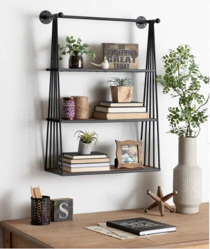 Revell Wall-mounted Hanging Shelf - 23x30 Add a Wall-Mounted Shelf to your Home Office or Living Room That is The Perfect Storage Solution