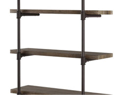 3-tier Faux Wood Industrial Pipe Wall Shelf Embrace Industrial Style with this 3-Tier Wall Shelf, The Pipe-Style Iron Frame is Fitted