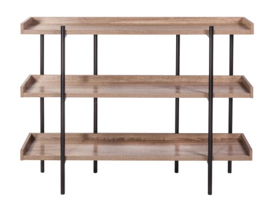 Modern Etagere Wood and Steel 3-shelf Display - Classic Oak Offer Your Space Both Function & Style, With This Charming Three-Shelf Display.