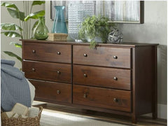 Walnut 6-drawer Solid Wood Dresser Find Enough Storage Space for Every Season's Clothing Inside this Six-Drawer Dresser Classic Style