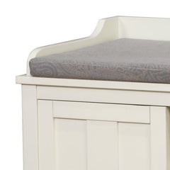 Wood Cushioned Storage Bench Keep your Entryway Or Mudroom Storage Vench. A Plush Foam-Filled Cushion Gives you A Comfortable Spot