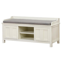 Wood Cushioned Storage Bench Keep your Entryway Or Mudroom Storage Vench. A Plush Foam-Filled Cushion Gives you A Comfortable Spot