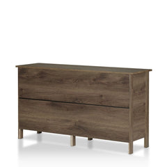 Distressed Walnut Dresser - 6-drawer Gliding Drawers Provide Plenty of Space for your Clothing and Must-Have Items Ball Bearing Metal Glides