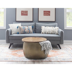 Iron Storage Drum Perfect for Extra Blankets, Pillows or Rogue Remote Controls for Extra Storage Coffee Tables, End Tables, Side Tables
