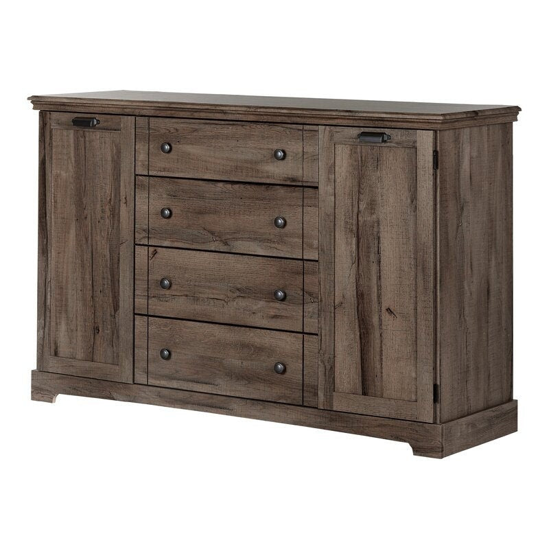 Fall Oak 4 Drawer Combo Dresser Perfect for Entryway, Living Room, Bed Room