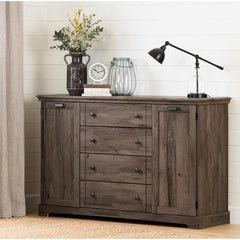 Fall Oak 4 Drawer Combo Dresser Perfect for Entryway, Living Room, Bed Room