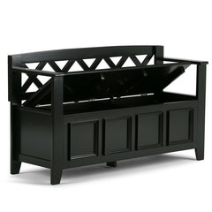 Black Flip top Storage Bench Added Storage and Seating for your Entryway or Mudroom Dual Storage Compartment