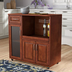 Kitchen Cart with Locking Wheels Give your Kitchen the Gift of Extra Organizational Space Open Compartment that Helps you Save Counter Space