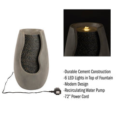 Polystone Modern Pot Outdoor Fountain Create your Own Calming Backyard Oasis with the Fountain. This Outdoor Water Feature