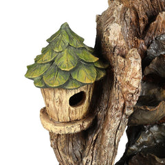 Resin Hollow Tree Fountain with LED Light Give your Garden Or Patio A Rustic Touch with this Birdhouse and Tree Stump Outdoor