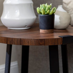 Dark Walnut Enrique Cross Legs End Table From Modern Farmhouse To Urban Industrial, This Side Table is A Perfect your Living Room