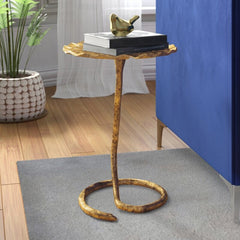 Gold Figurine End Table Organic Inspiration Gets A Glamorous Twist with this End Table