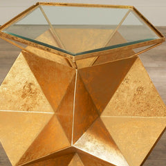 Drum End Table Any Seating Arrangement, this Daring End Table Exudes Bold Style. Pentagonal Design, for Any Other Decorative Accents