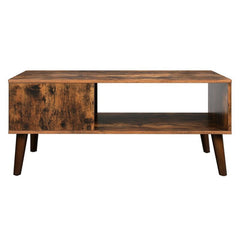 Rustic Brown 4 Legs Coffee Table with Storage Perfect for your Living Room for your Home Office