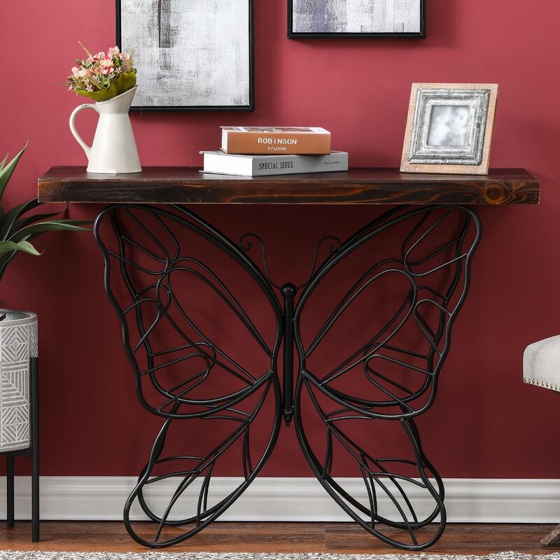Console Table Perfect Touch to your Entrance The Butterfly Accent Console Table is Ideal for Any Entryway or Living Space