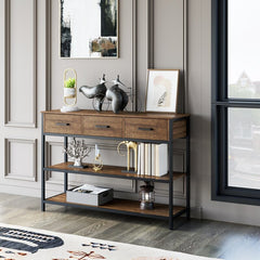 Walnut Console Table Display Space But Also Can Be Used As A TV Stand, Coffee Bar Table, Flower Pot Stand, for Entrance, Living Room