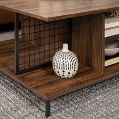 4 Legs Coffee Table with Storage 360 Degrees of Open Storage for Display Space Provides All the Room you Need for your Favorite Games