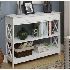 Console Table Offers Plenty of Room to Stow Away Entryway Essentials and Everyday Necessities. The X-Frame Side Panels and The Three Tiers
