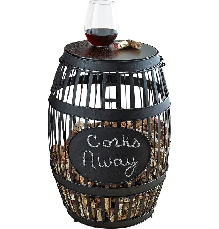 Drum End Table The Vintage Design Metal Hinged Wooden Top That Opens so you Can Easily Toss your Cherished Corks Inside
