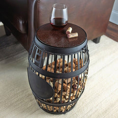 Drum End Table The Vintage Design Metal Hinged Wooden Top That Opens so you Can Easily Toss your Cherished Corks Inside