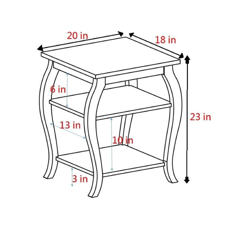 White End Table With The Ability To Be Facing Either Way Depending On What you Like End Table is An Unique Design