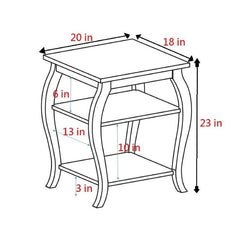 White End Table With The Ability To Be Facing Either Way Depending On What you Like End Table is An Unique Design