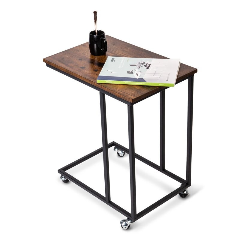 C Table End Table Movable C Side Table: C-Shape Design Make it Fittable to Small Spaces Provides More Storage Space