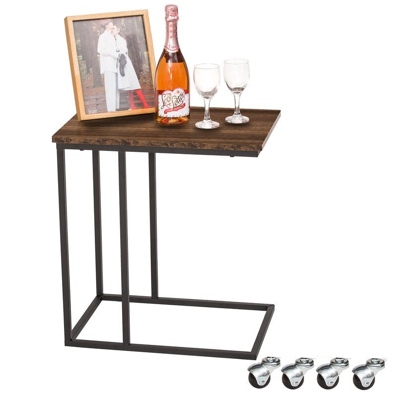 C Table End Table Movable C Side Table: C-Shape Design Make it Fittable to Small Spaces Provides More Storage Space
