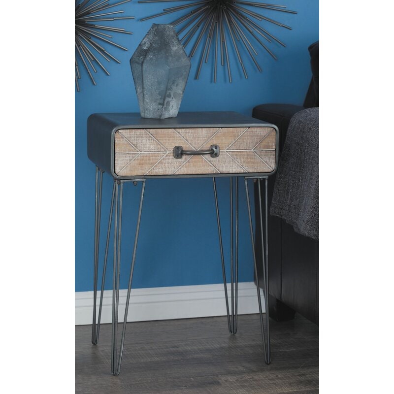 Iron 3 & 4 Legs End Table with Storage Accent Piece in the Living Room, Library, Bedroom, Waiting Areas, or Hallways of you Home