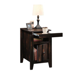 Char Pine End Table with Storage Perfet for Coffee Holder, Lamp Stand Great Addition to your Home Open Shelf for Easy Access to the Storage
