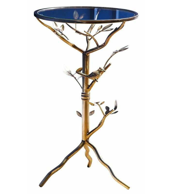 Pedestal End Table End Table Will Make the Perfect Addition to your Living Space. The Detail Of Birds and Leaves Gives It A Vintage Feel