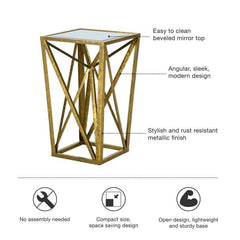 End Table Provides a Spot to Set Snacks, Magazines, and More Open and Angular Geometric Design Perfect for your Living Room