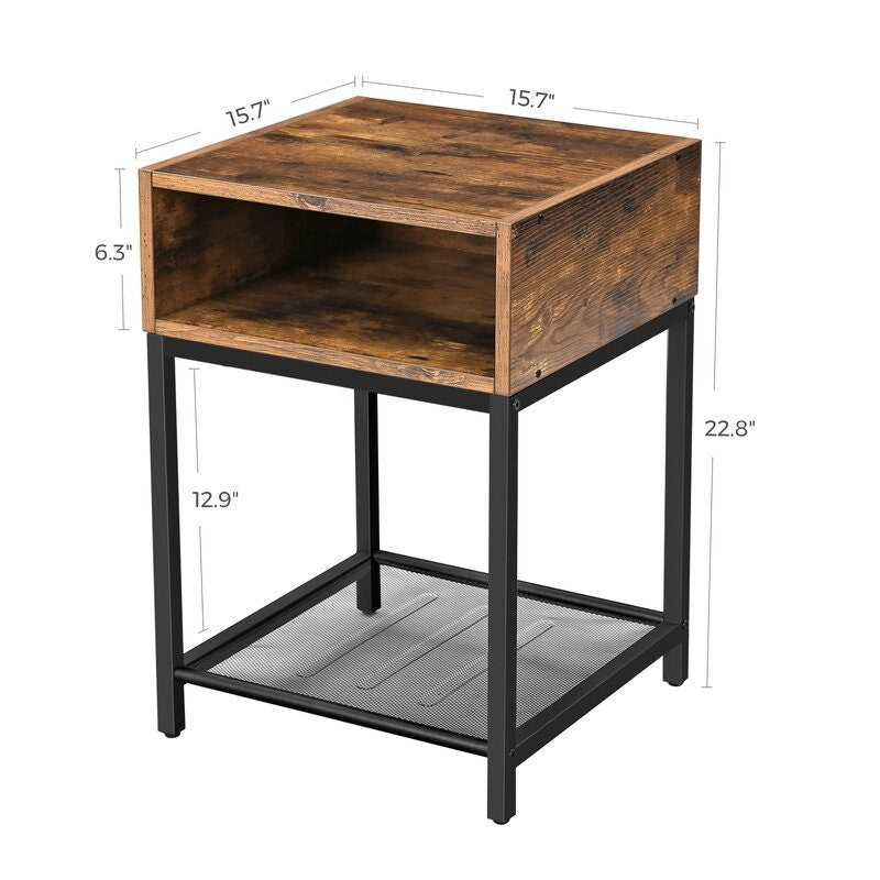 End Table A Spacious Compartment for Books, Tv Accessories, your Glasses, Or Plants with Adjustable Feet Nightstand Next to your Bed