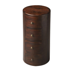 Brown Drum 4 - Drawer End Table This Storage Pedestal is Perfect for Filling that Neglected Corner or Another Spot in your Room